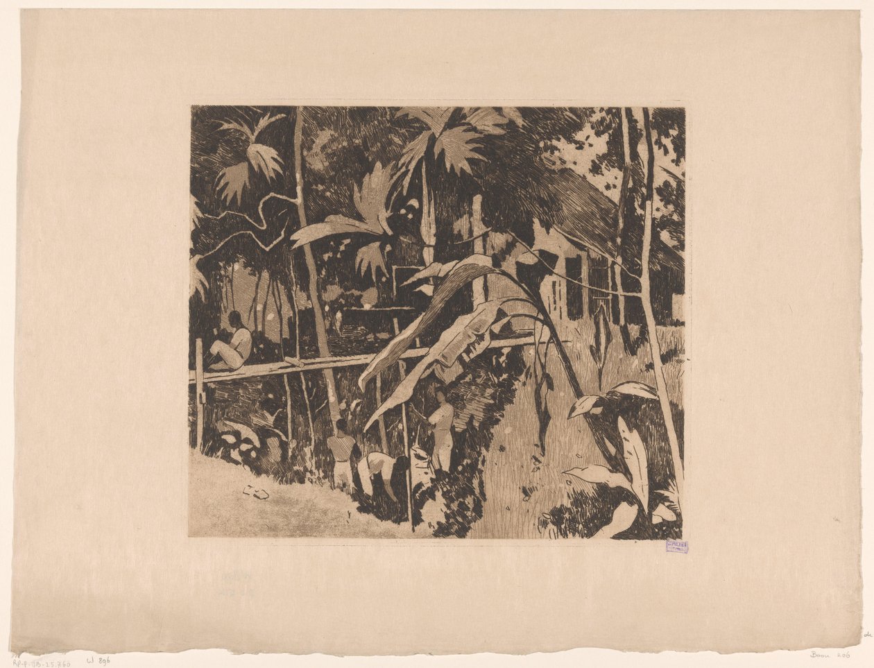 Végétation et un pont étroit à Buitenzorg - Willem Arnoldus Witsen