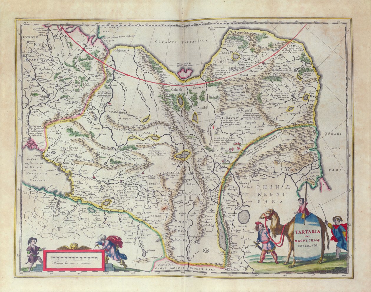 Carte de la Sibérie et de la Chine de Le Théâtre du Monde ou Nouvel Atlas, 1645 - Willem Janszoon Blaeu