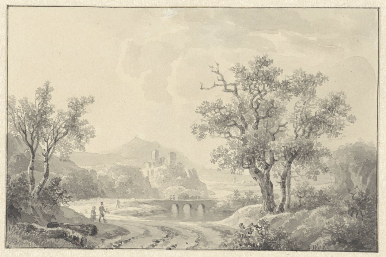 Paysage avec ruine à l