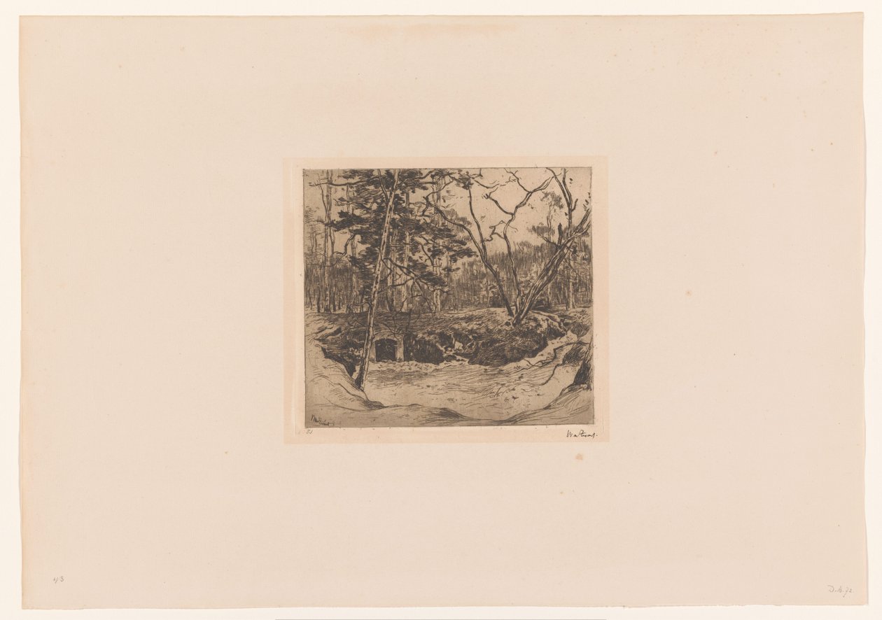 Forêt avec entrée vers un abri - Willem de Zwart (signed by artist)
