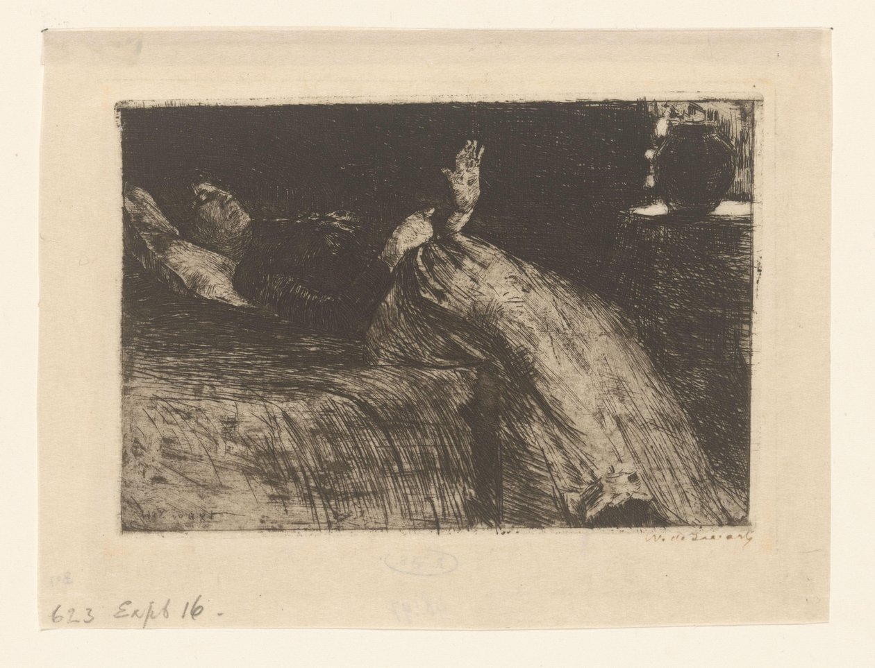 Femme allongée - Willem de Zwart (signed by artist)