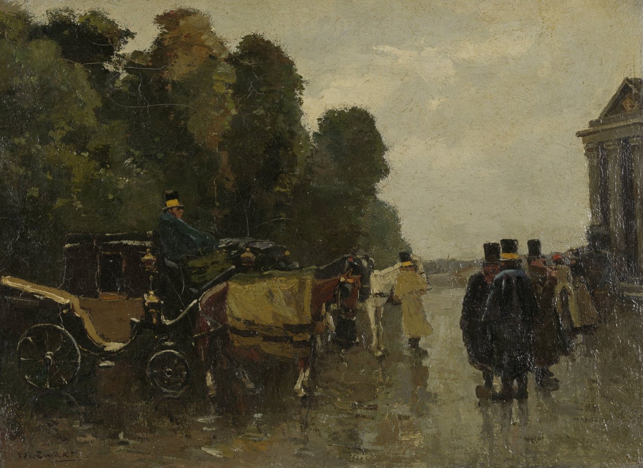 Carrosses et cochers en attente - Willem de Zwart