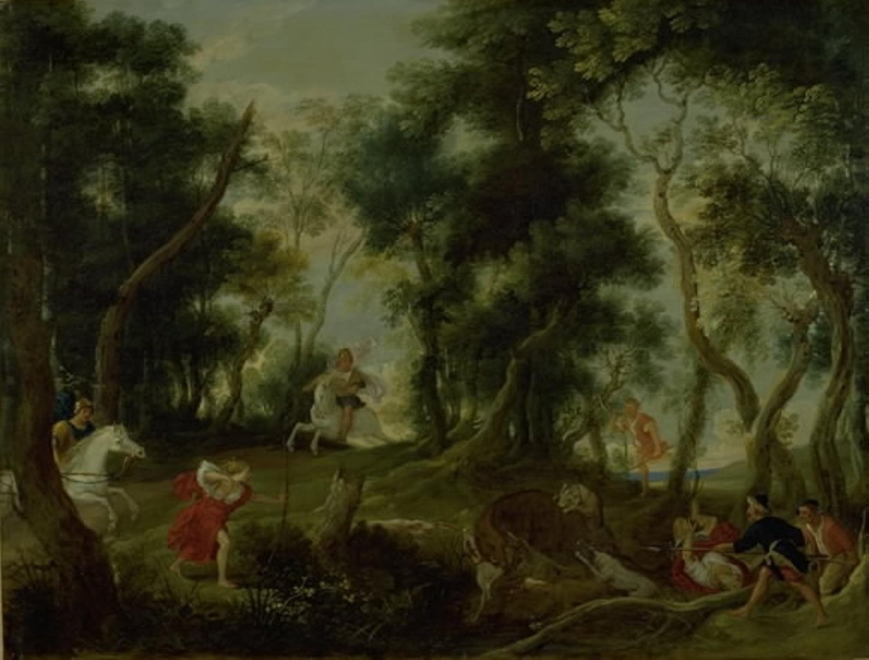 Paysage avec Atalante et Méléagre chassant le sanglier de Calydon - Willem van Herp