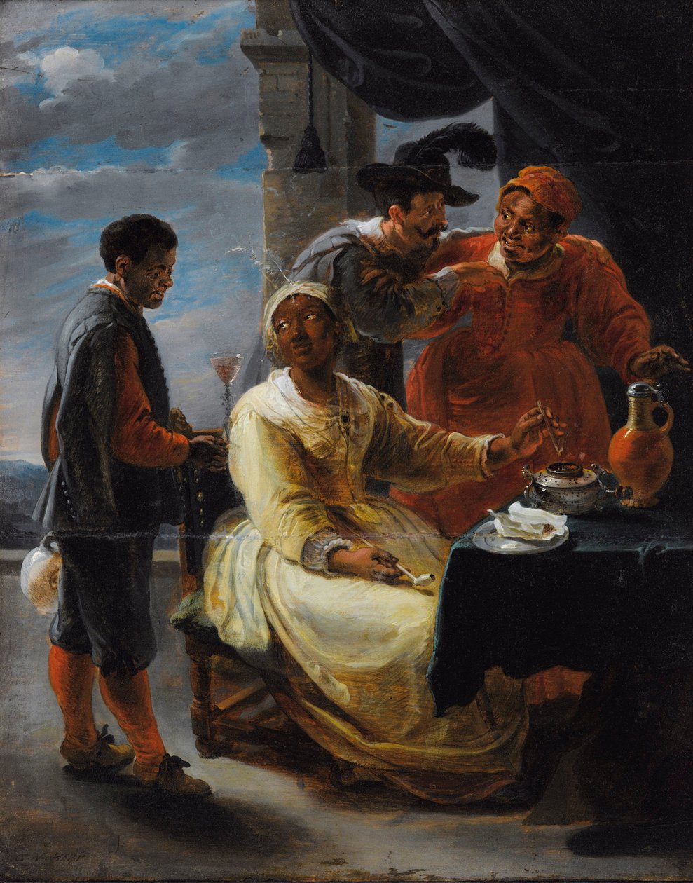 La dégustation du tabac - Willem van Herp the Elder