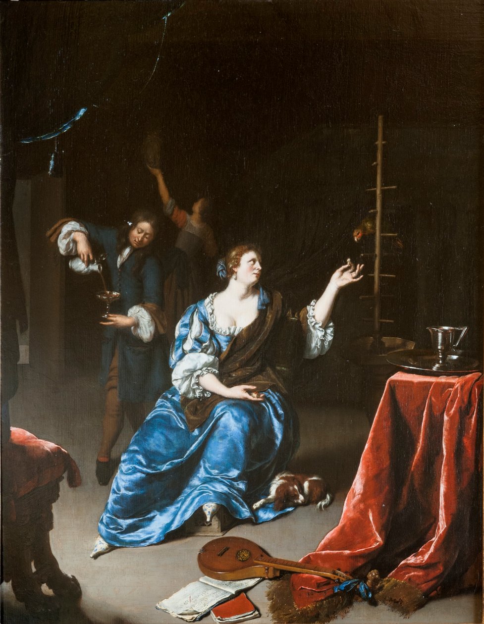 Dame au perroquet
 Titre(s) alternatif(s) :   Dame einen Papagei fütternd - Willem Van Mieris