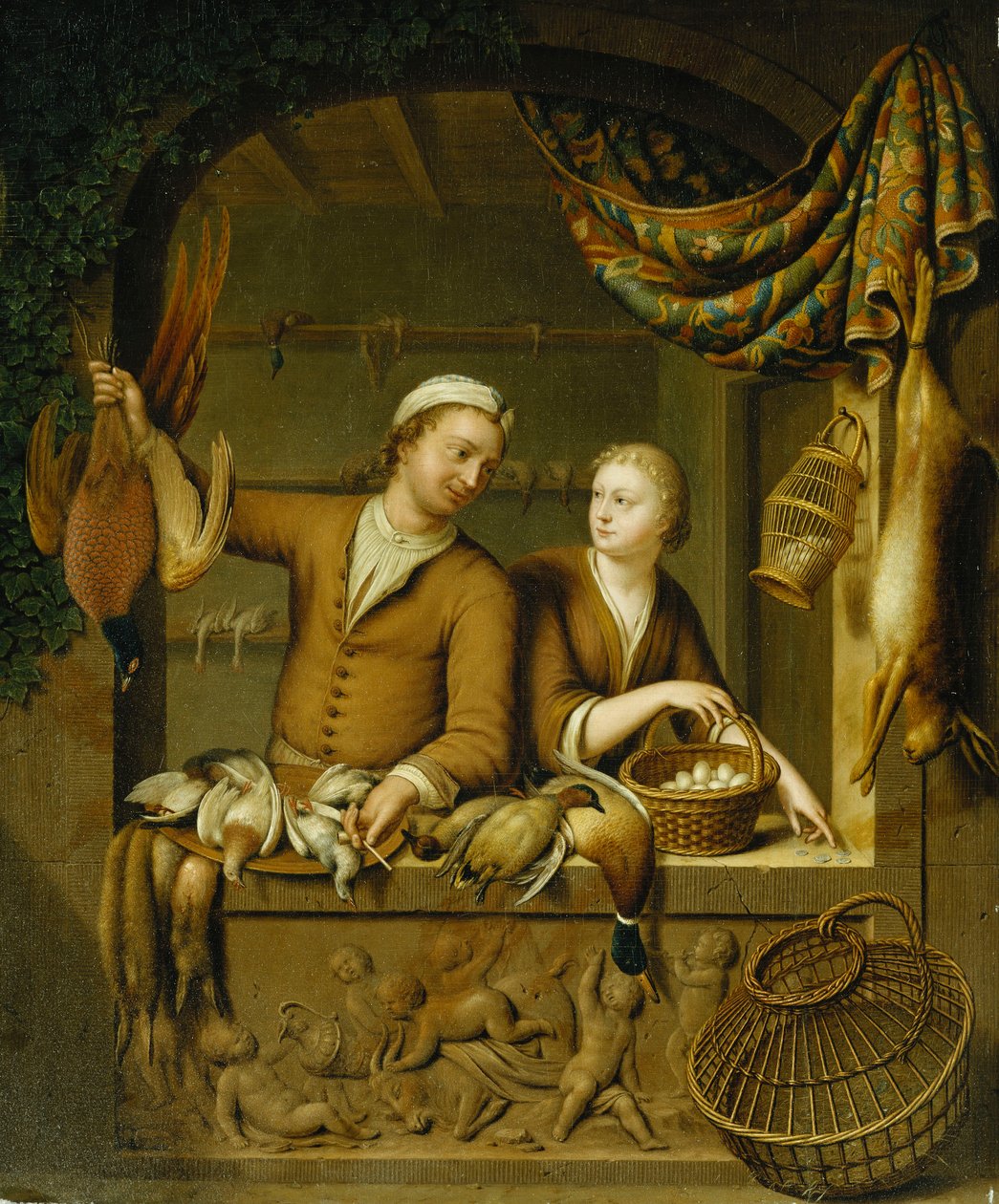 Les vendeurs de volaille, 1727 - Willem Van Mieris