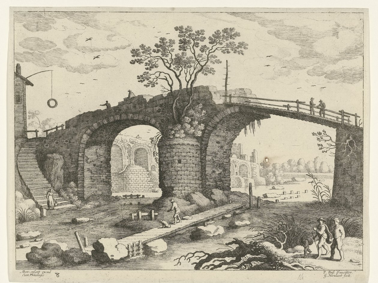 Pont sur une rivière - Willem van Nieulandt (II)