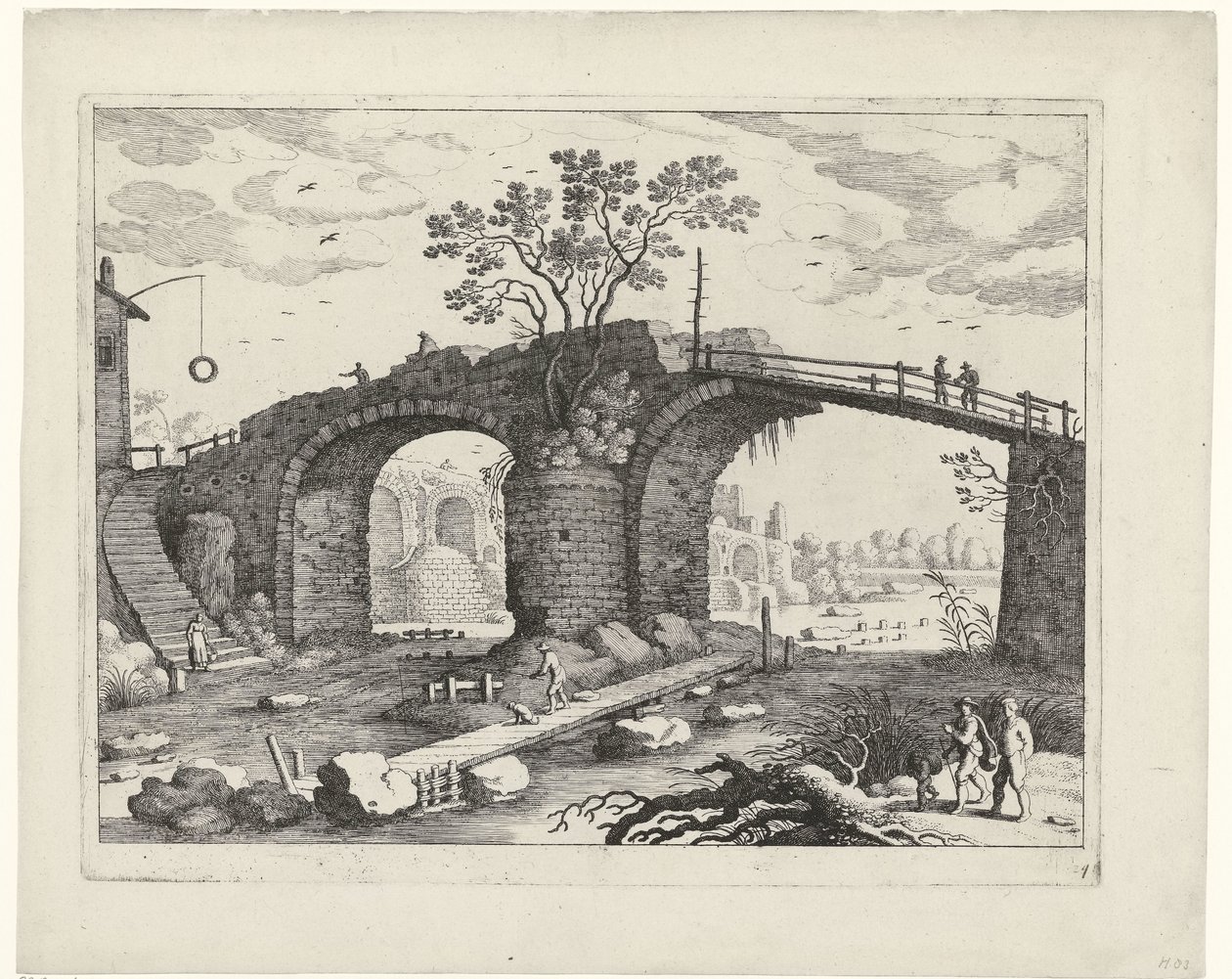 Pont sur une rivière - Willem van Nieulandt (II)