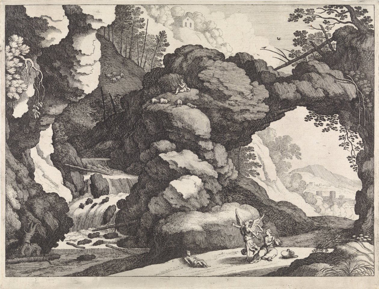Paysage avec Agar et Ismaël - Willem van Nieulandt (II)
