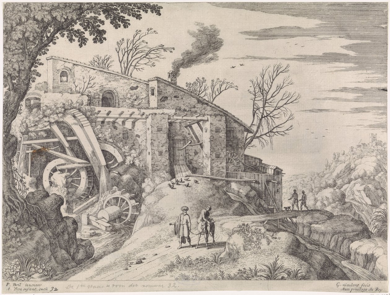 Paysage avec un moulin à eau et le bon Samaritain - Willem van Nieulandt (II)