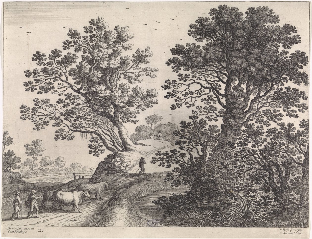 Paysage avec conducteurs de vaches - Willem van Nieulandt (II)