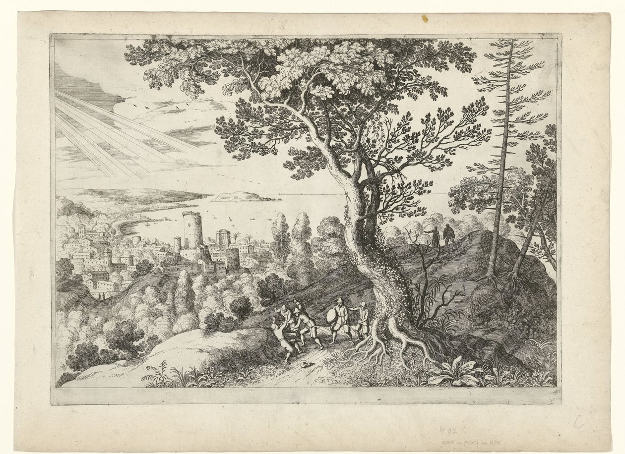 Voyageur attaqué par des voleurs (Paysages italiens) - Willem van Nieulandt (II)