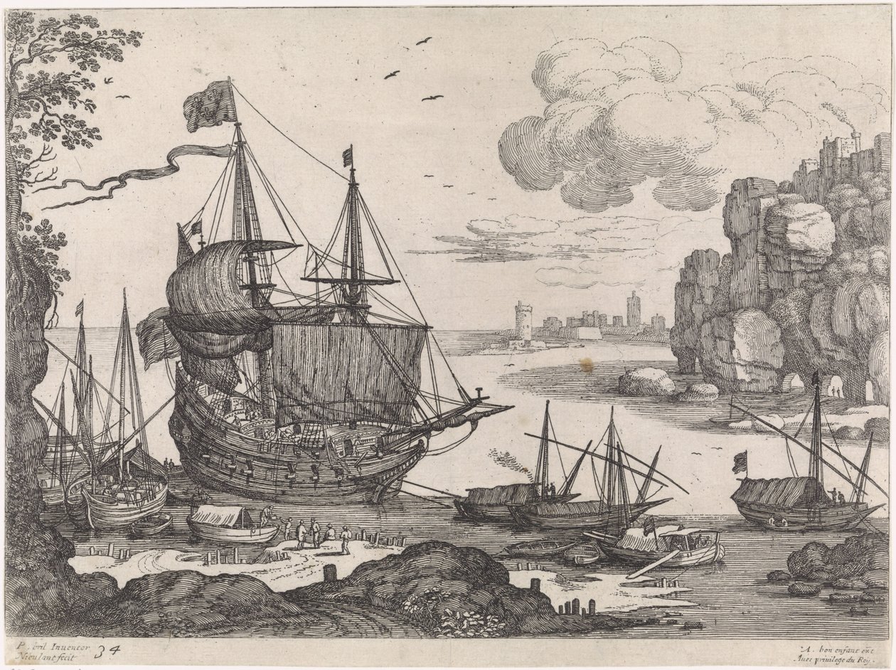 Navires dans un port - Willem van Nieulandt (II)