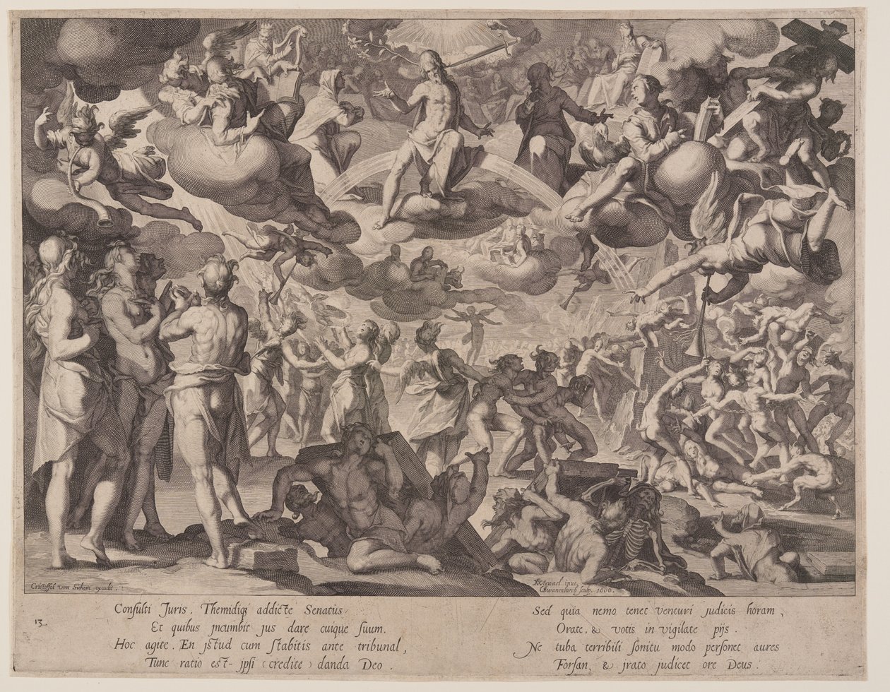 Jugement dernier, planche 13 des Trônes de justice (Thronus Iustitiae) - Willem van Swanenburgh