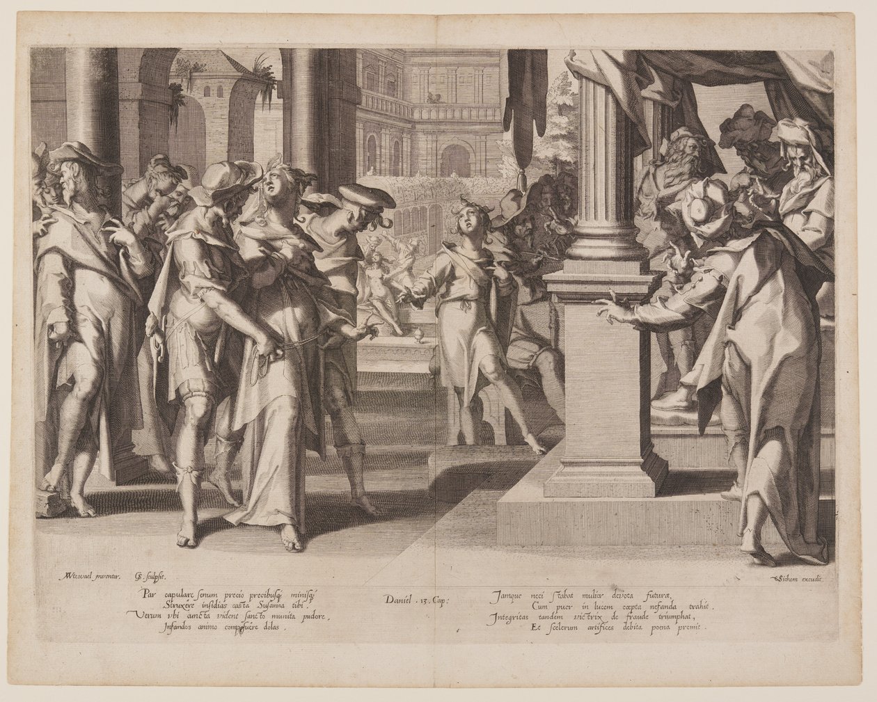 Susanna Before Daniel, plaque 3 de Thrones of Justice (Thronus Iustitiae) - Willem van Swanenburgh