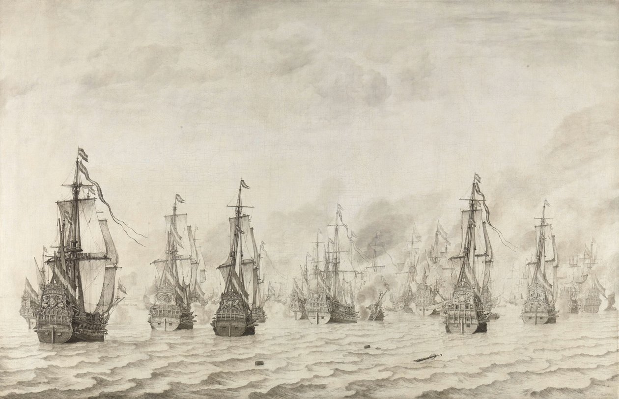 La bataille de Dunkerque La bataille navale contre les Espagnols près de Dunkerque, 18 février 1639 - Willem van de Velde (I)