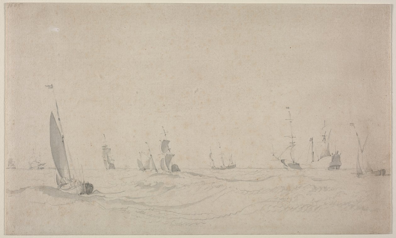 Navires sur une mer agitée, 1665 - Willem van de Velde