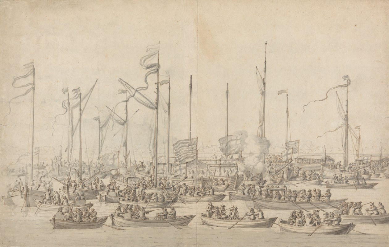 Célébration sur la Tamise près de Whitehall - Willem van de Velde the Elder
