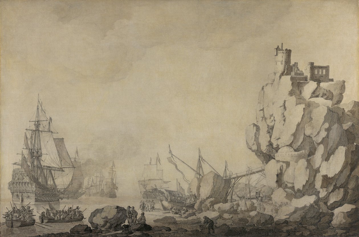Navires et milice près d