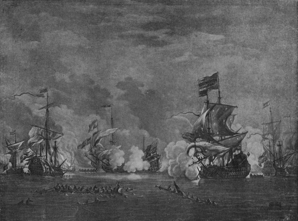 Sir Edward Spragge et Cornelius Tromp, fin 17e siècle - Willem van de Velde the Younger