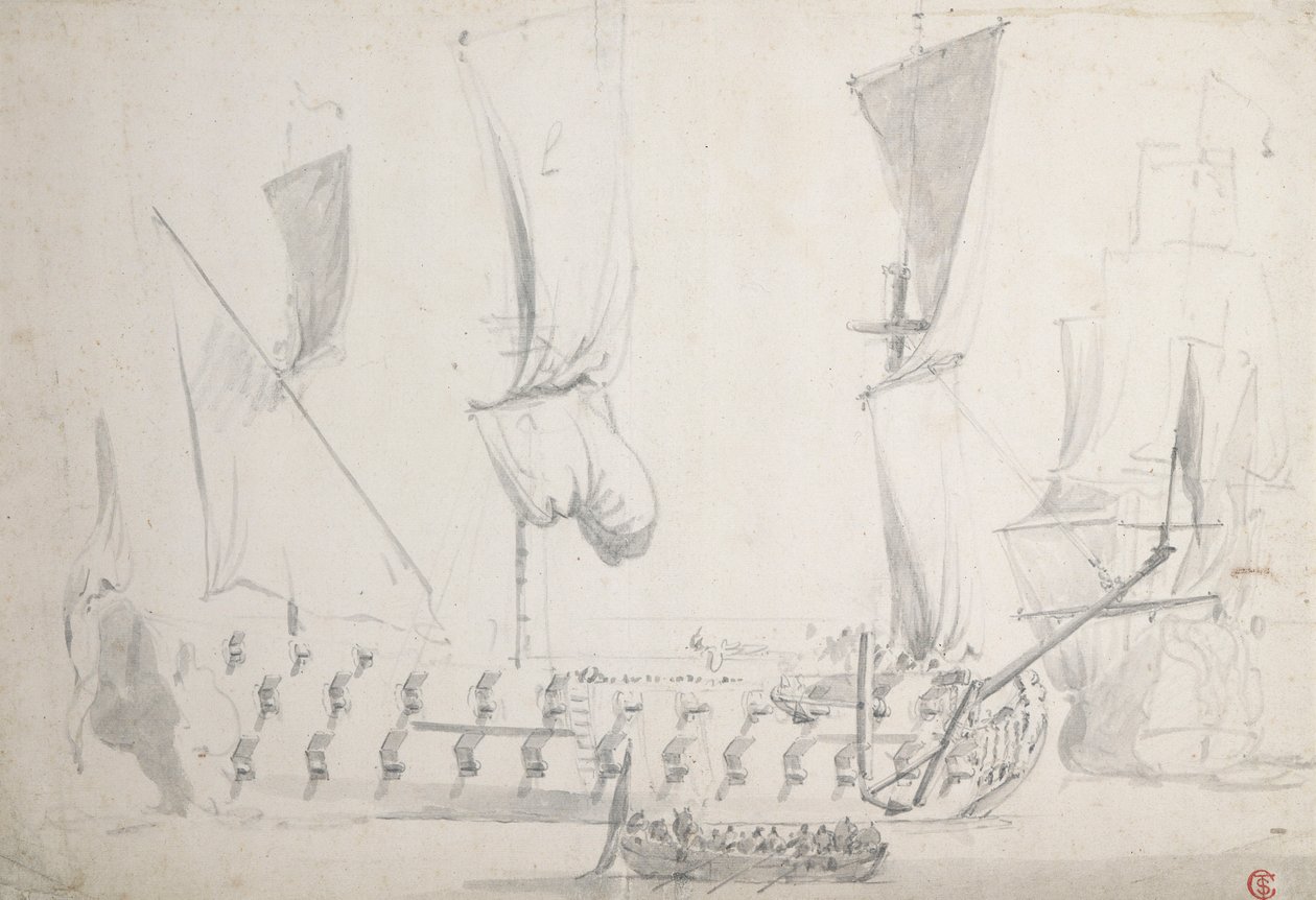 Un quatrième rang anglais par temps calme - Willem van de the Elder Velde