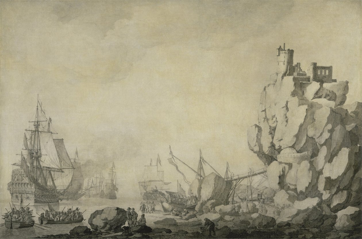 Navires et milice près d