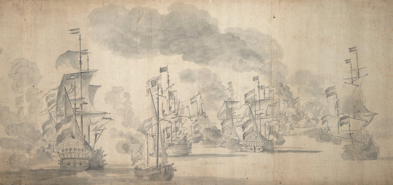 La bataille de Solebay, 28 mai-7 juin 1672 - Willem van de the Elder Velde