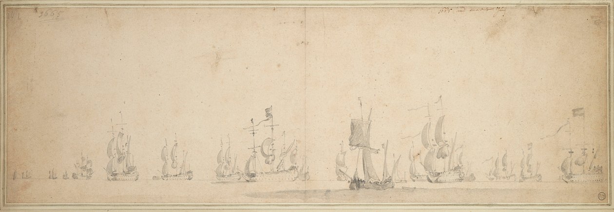 La flotte hollandaise avant la bataille de Lowestoft, mai-juin 1665 - Willem van de the Elder Velde