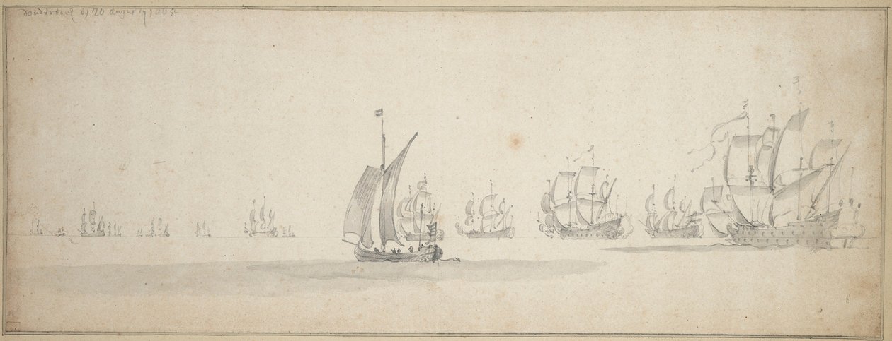 La flotte hollandaise en route vers la côte écossaise - Willem van de the Elder Velde