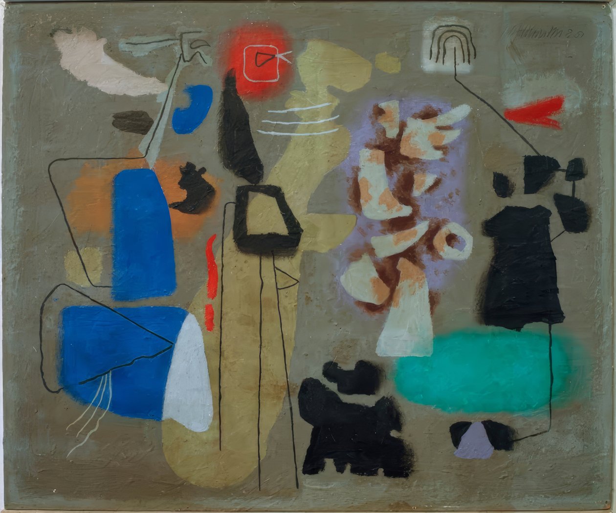 Composition sur olive - Willi Baumeister