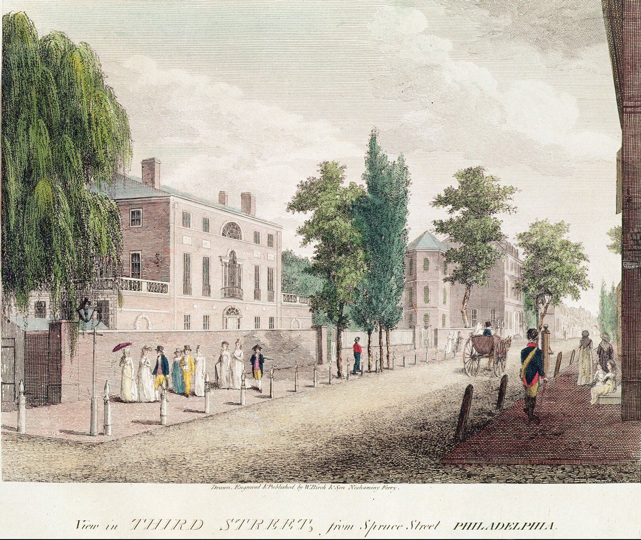 Vue de la 3e rue depuis Spruce Street, Philadelphie - William and Son Birch