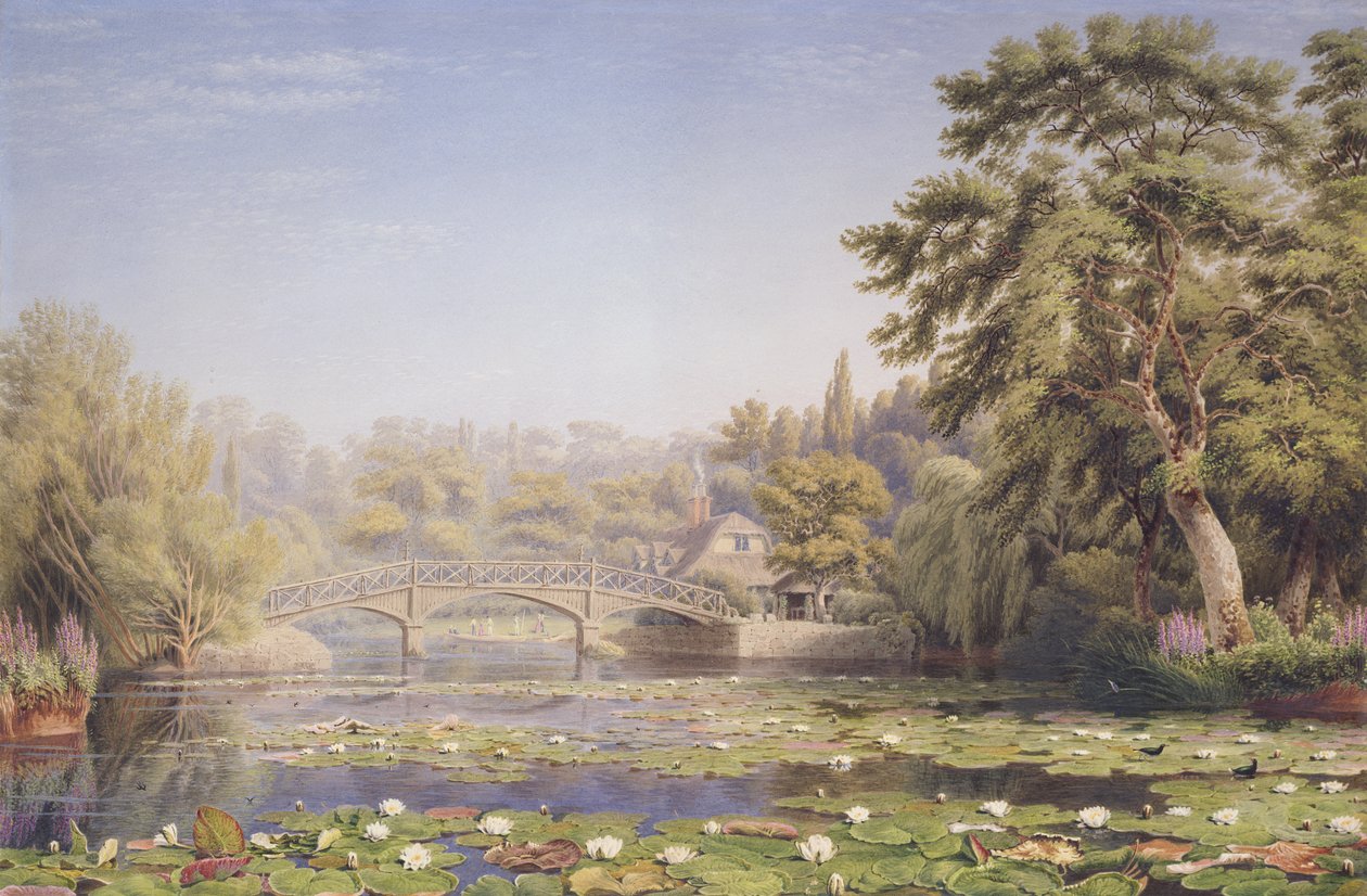 Pont rustique et cottage de Nuneham Courtenay, près d