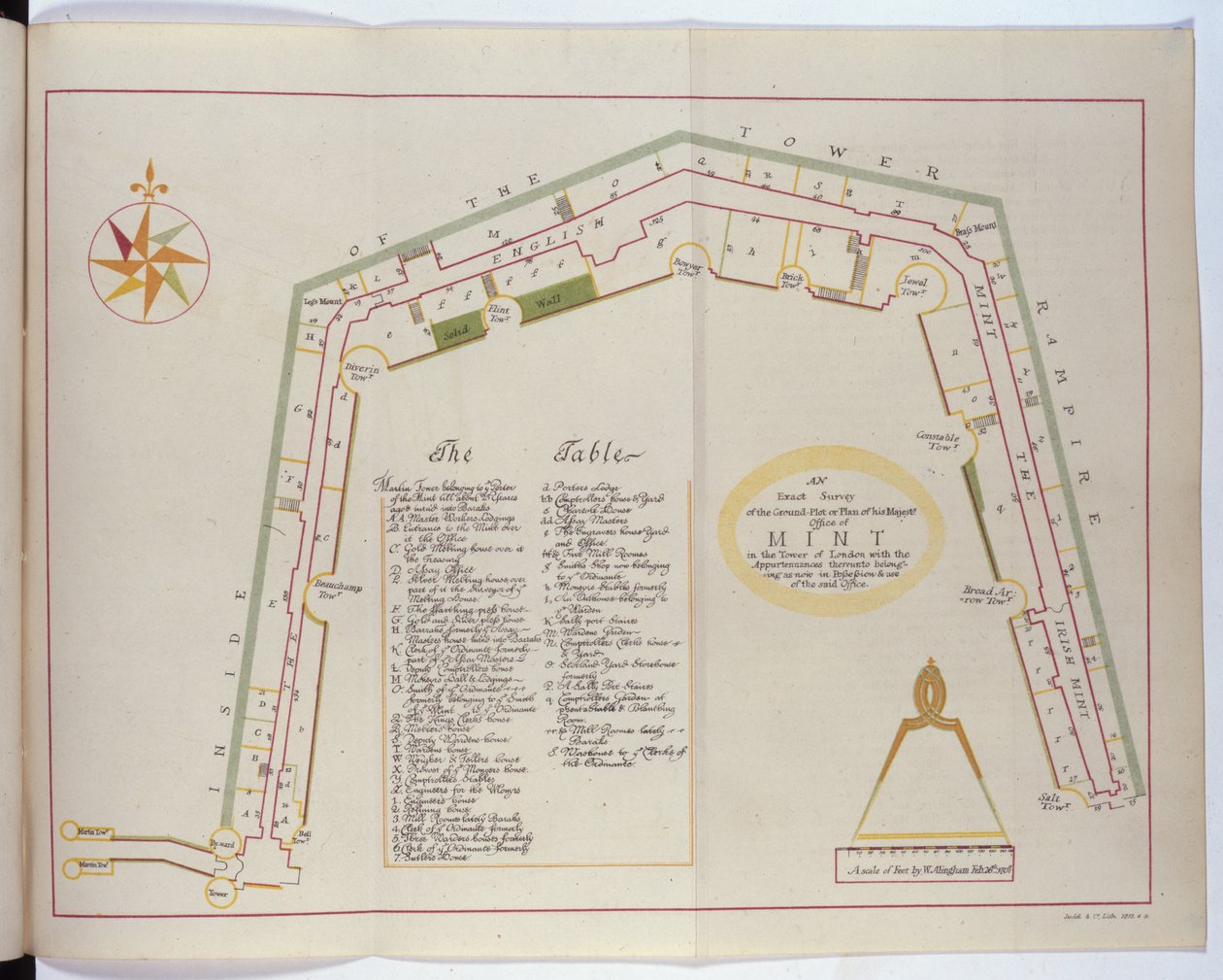 Plan de la Monnaie royale dans la Tour, 1701 - William Alingham