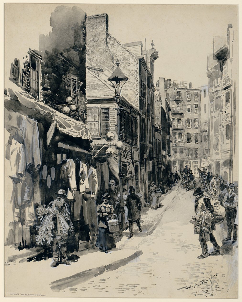 Le quartier juif, Boston, publié en 1899 - William Allen Rogers