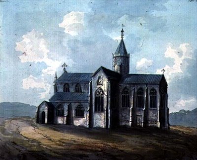 Une église avec une tour ronde - William Anderson