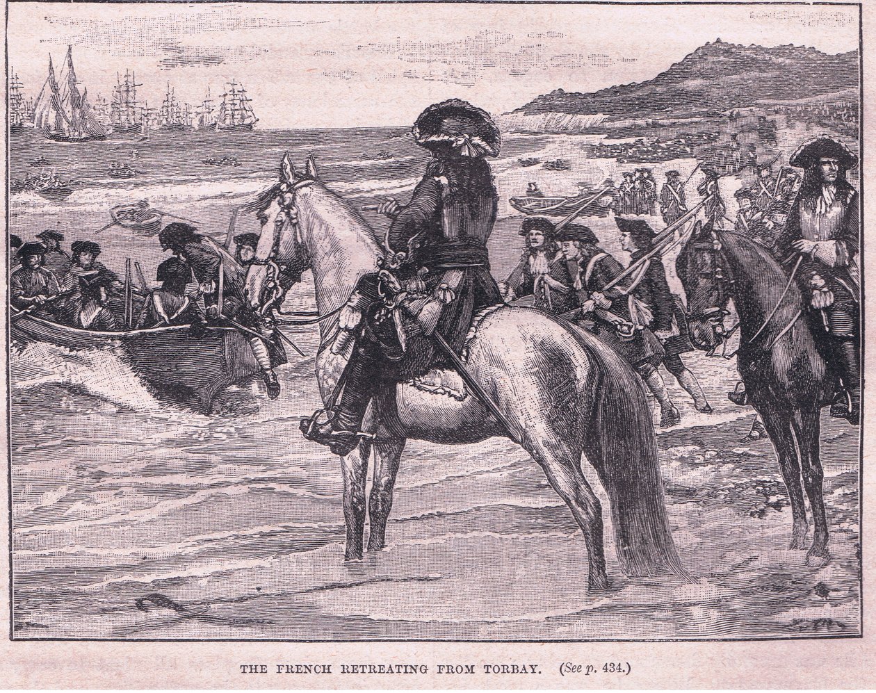 Les Français se retirant de Torbay en 1690 - William Barnes Wollen