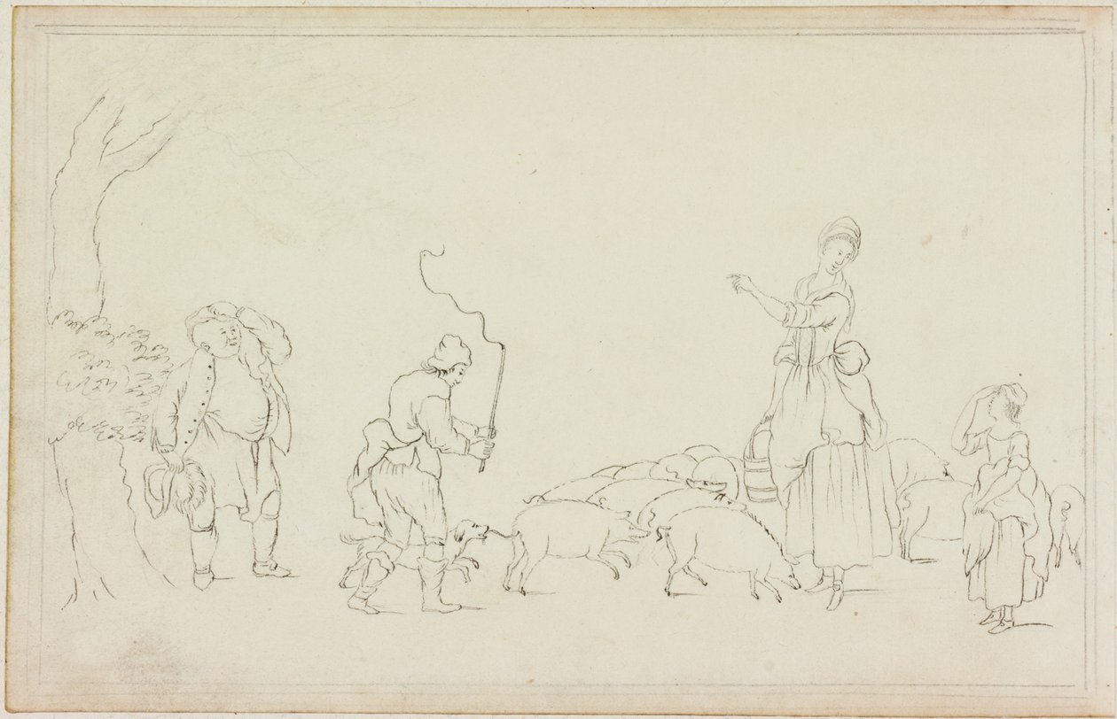 Scène avec conducteur de cochons - William Beilby