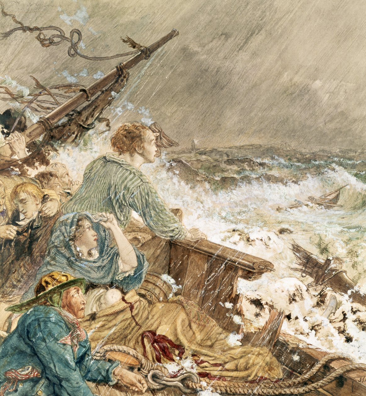 Grace Darling et son père sauvant l