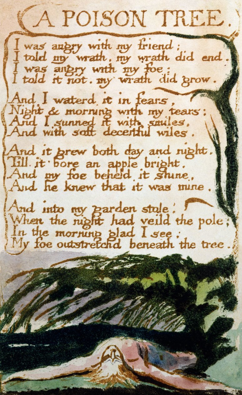 Un arbre empoisonné, de Songs of Experience - William Blake