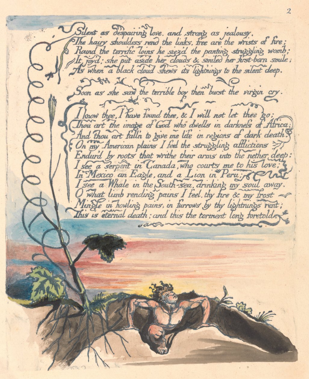 Amérique. Une prophétie, Planche 4 - William Blake