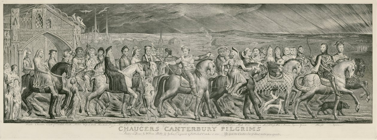 Gravure des Pèlerins de Canterbury par Blake - William Blake