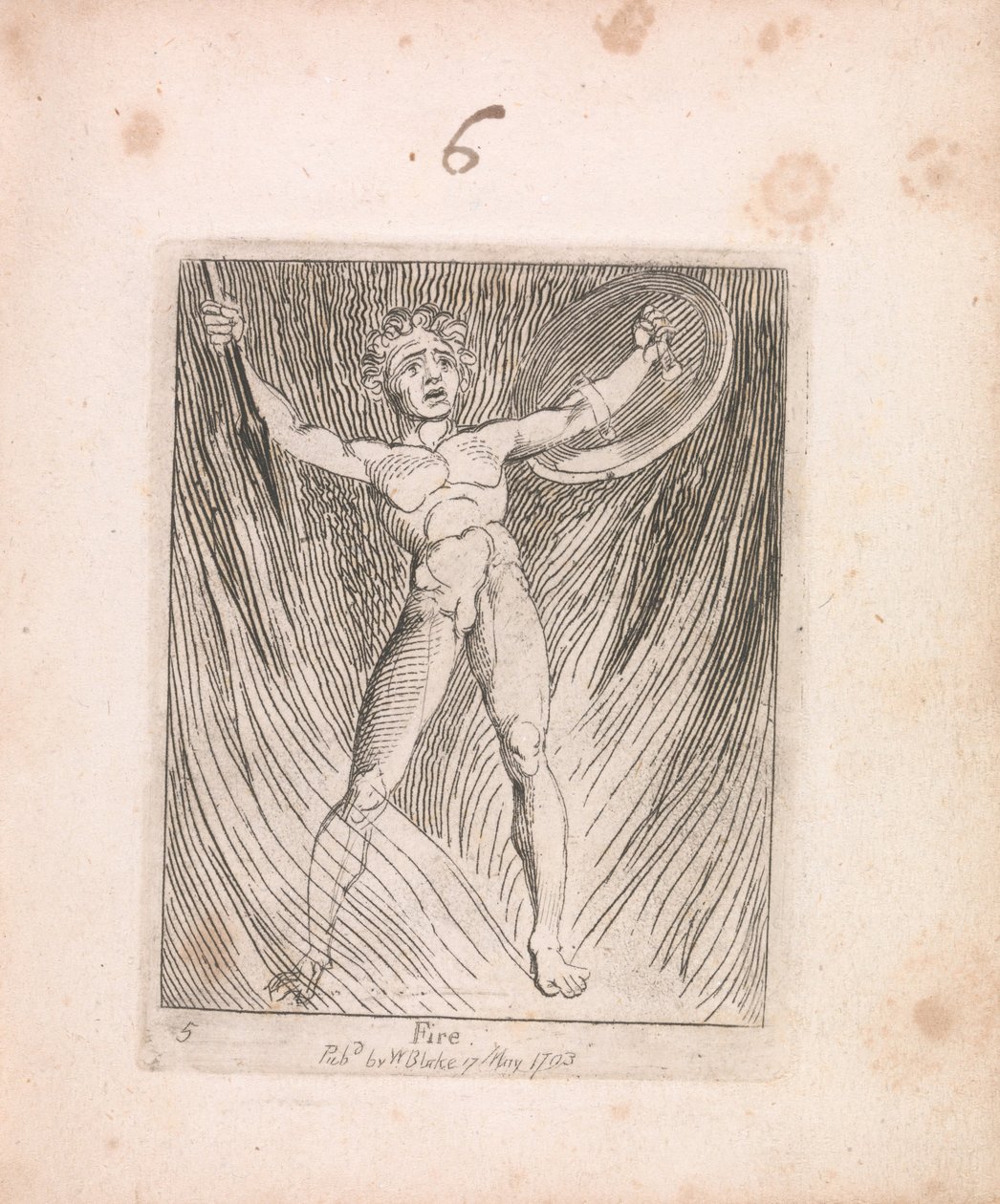Pour les enfants. Les Portes du Paradis, Planche 7, Feu - William Blake