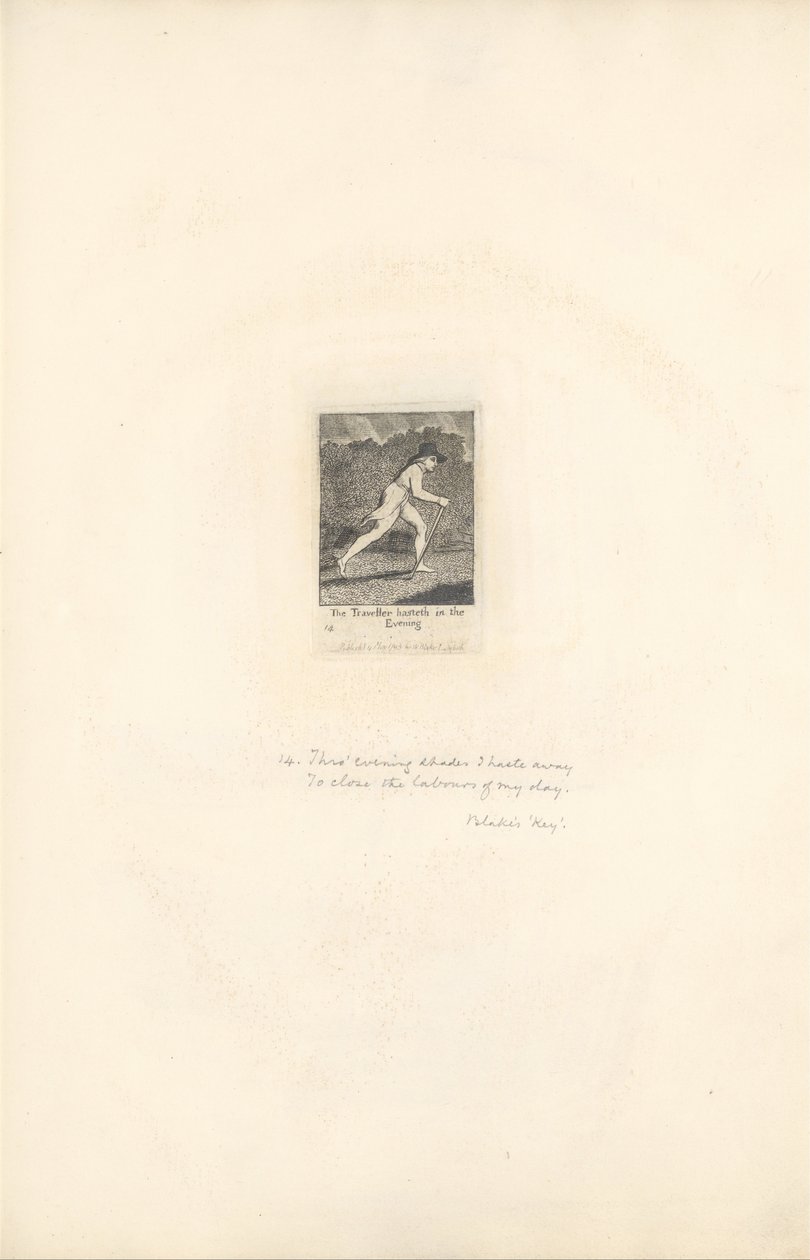 Pour les sexes - Les Portes du Paradis, Planche 16, Le voyageur se hâte dans la soirée - William Blake
