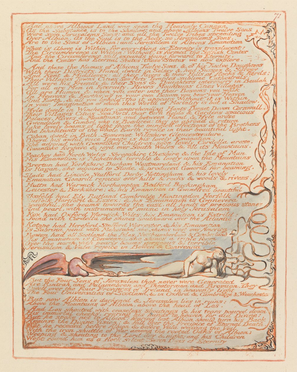 Jérusalem, Planche 71 - William Blake