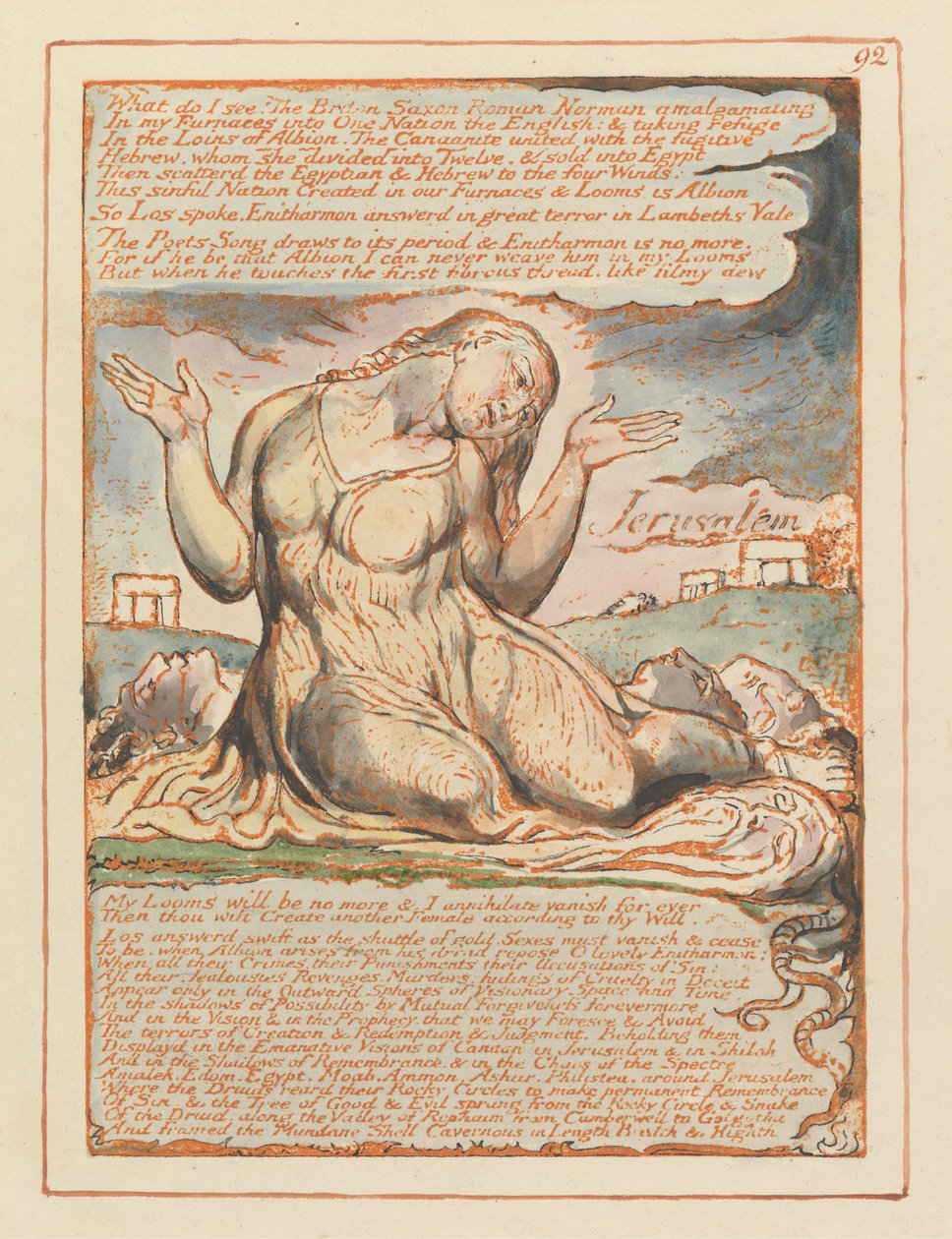 Jérusalem, Planche 92 - William Blake