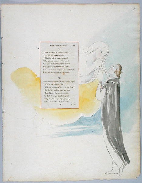 Ode pour la musique, design 99 de Les Poèmes de Thomas Gray, 1797-98 - William Blake