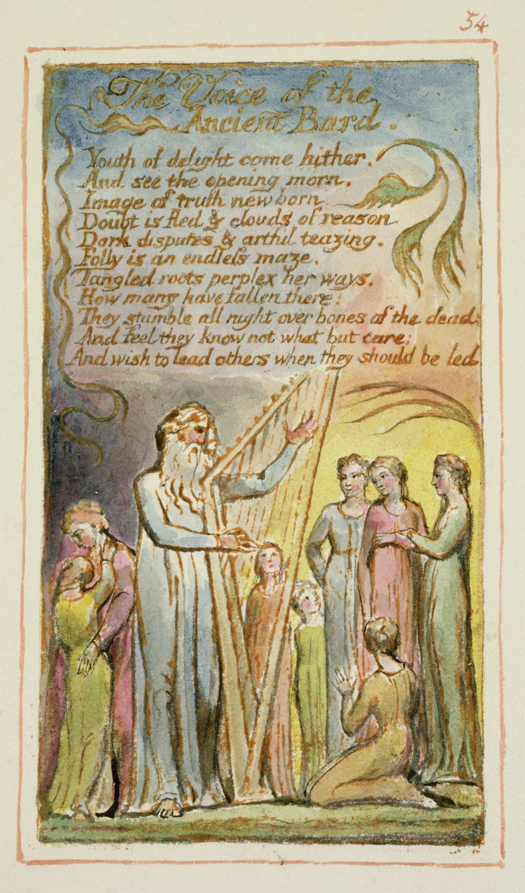 La Voix du Barde Ancien : planche 54 de Songs of Innocence and of Experience (copie AA) c.1815-26 - William Blake