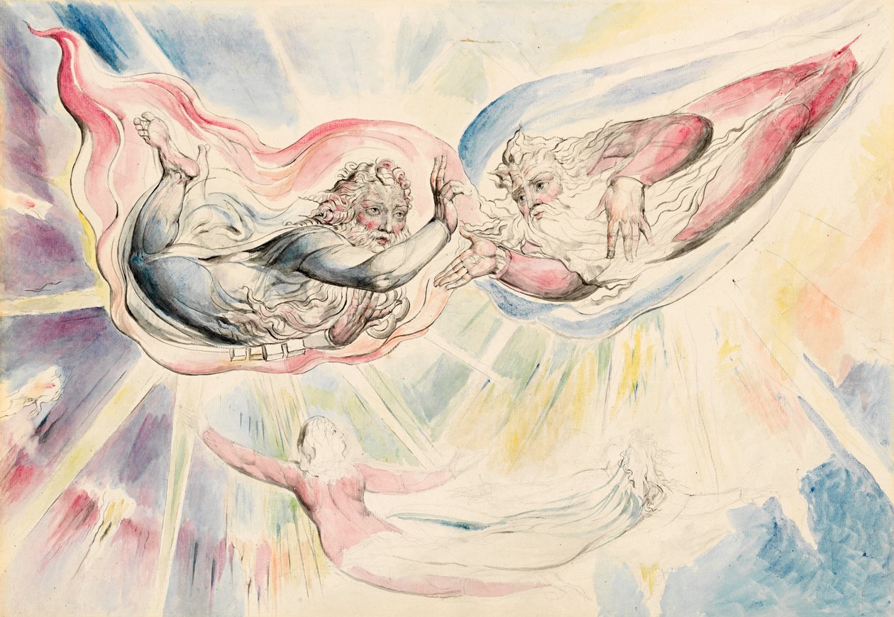 Saint Pierre et Saint Jacques avec Dante et Béatrice - William Blake