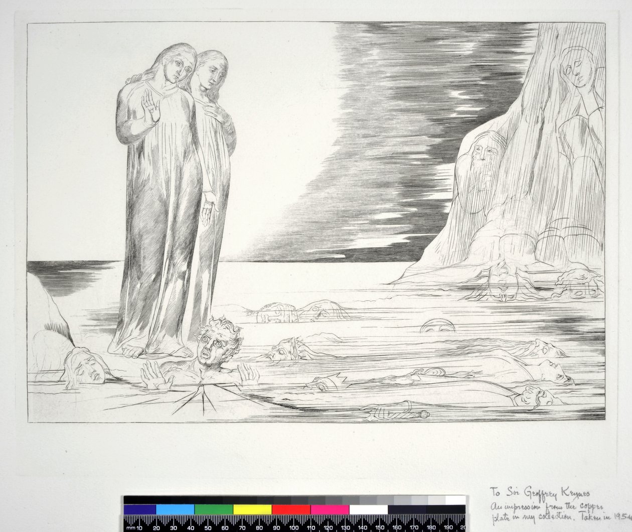 Le cercle des traîtres : le pied de Dante frappant Bocca degli Abbate, Enfer, Chant XXXII, illustration de la 