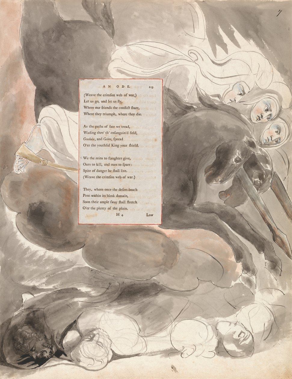Les Sœurs fatales, design 63 des Poèmes de Thomas Gray - William Blake